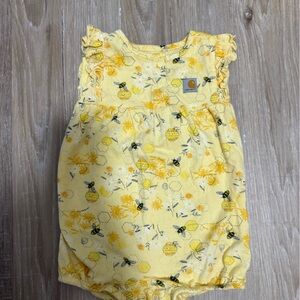 Carhartt Yellow Baby Romper with Bee Print